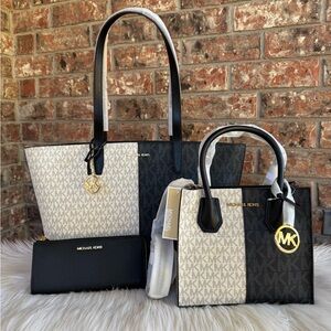 Michael Kors Black and Cream Women's Bag Set